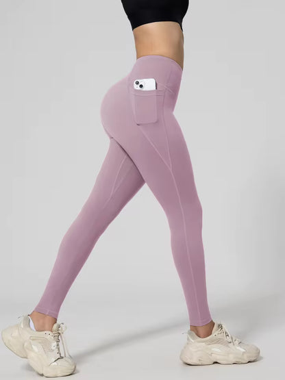 Halaran SoCinched High Waisted Tummy Control Side Pocket Shaping Training Leggings