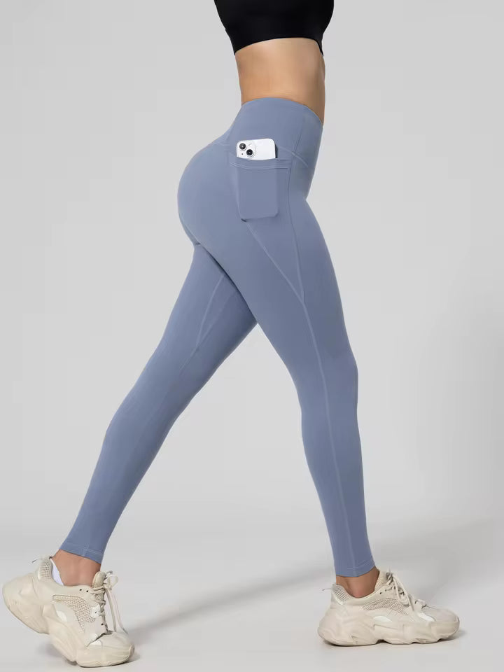 Halaran SoCinched High Waisted Tummy Control Side Pocket Shaping Training Leggings
