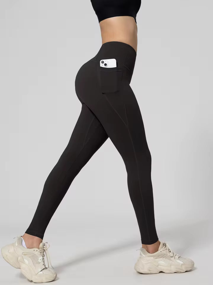 Halaran SoCinched High Waisted Tummy Control Side Pocket Shaping Training Leggings