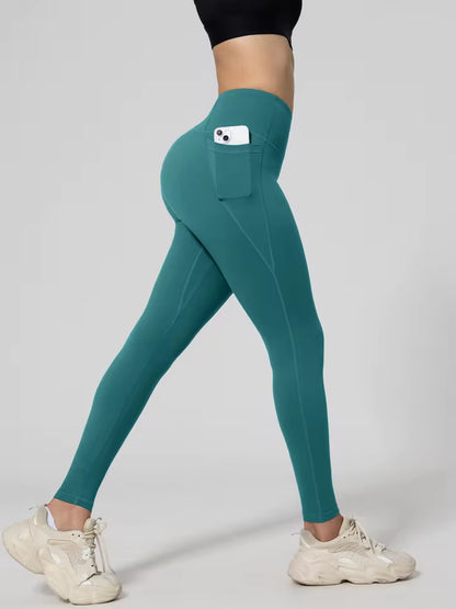 Halaran SoCinched High Waisted Tummy Control Side Pocket Shaping Training Leggings
