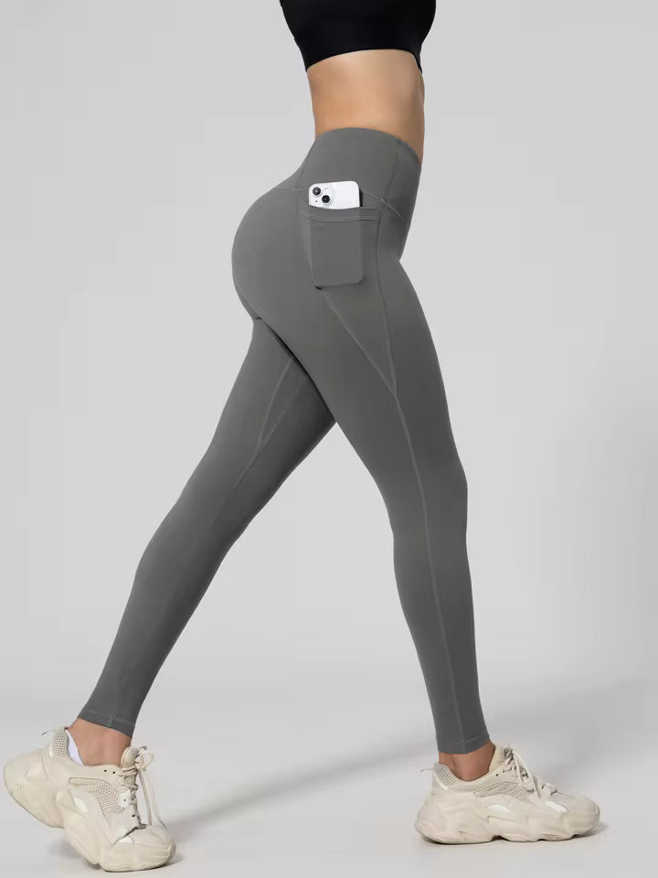 Halaran SoCinched High Waisted Tummy Control Side Pocket Shaping Training Leggings